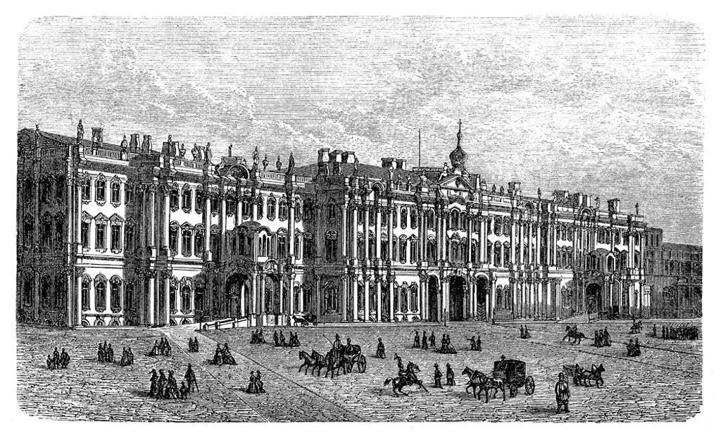 Ilustración del Palacio de Invierno hacia 1870.