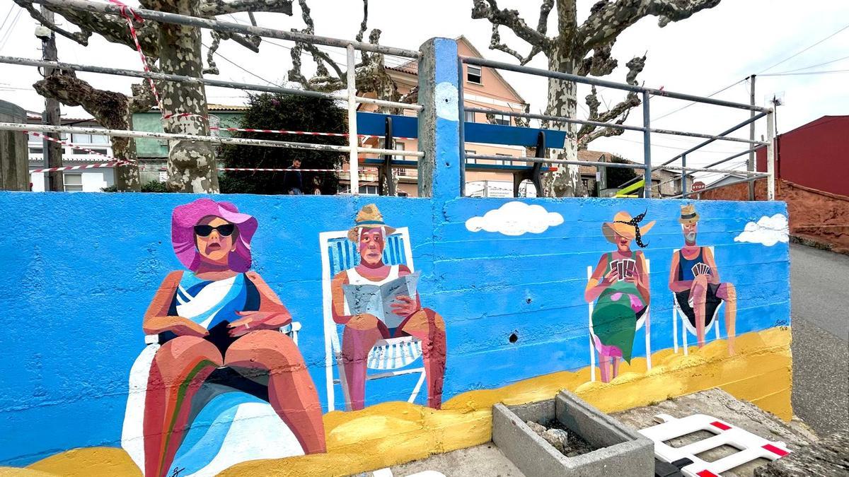 El mural ya luce en la zona de esparcimiento.