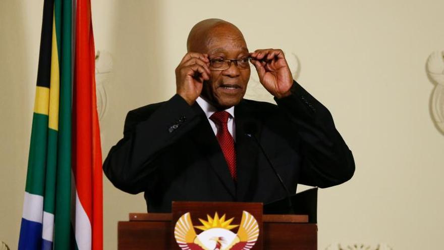 Jacob Zuma tras anunciar su renuncia