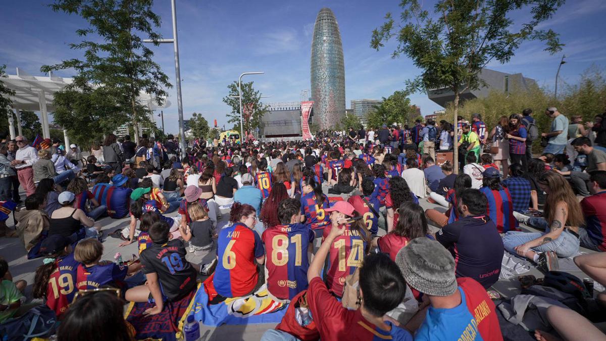 Ambiente en Barcelona por la  final de la Champions femenina Barça-Arsenal