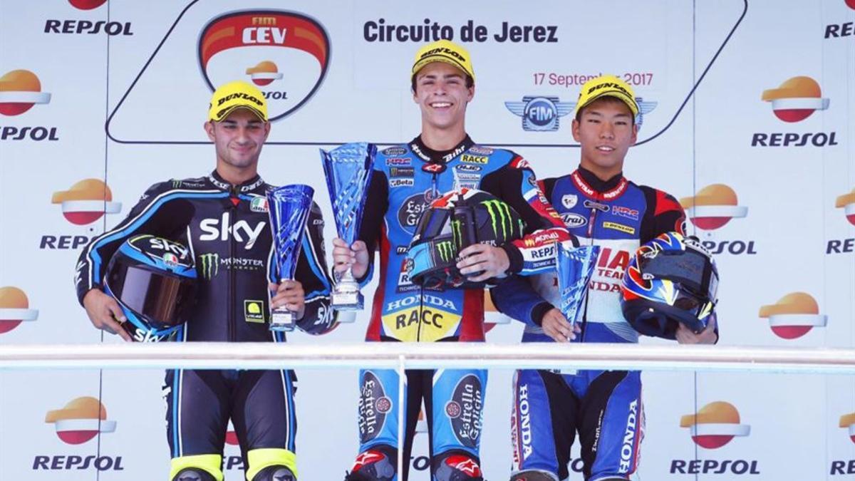 Alonso López ha liderado el podio de Moto3 en Jerez