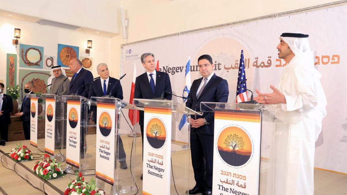 Los representantes de Emiratos Árabes Unidos (EAU), Bahréin, Marruecos, Egipto, Estados Unidos e Israel