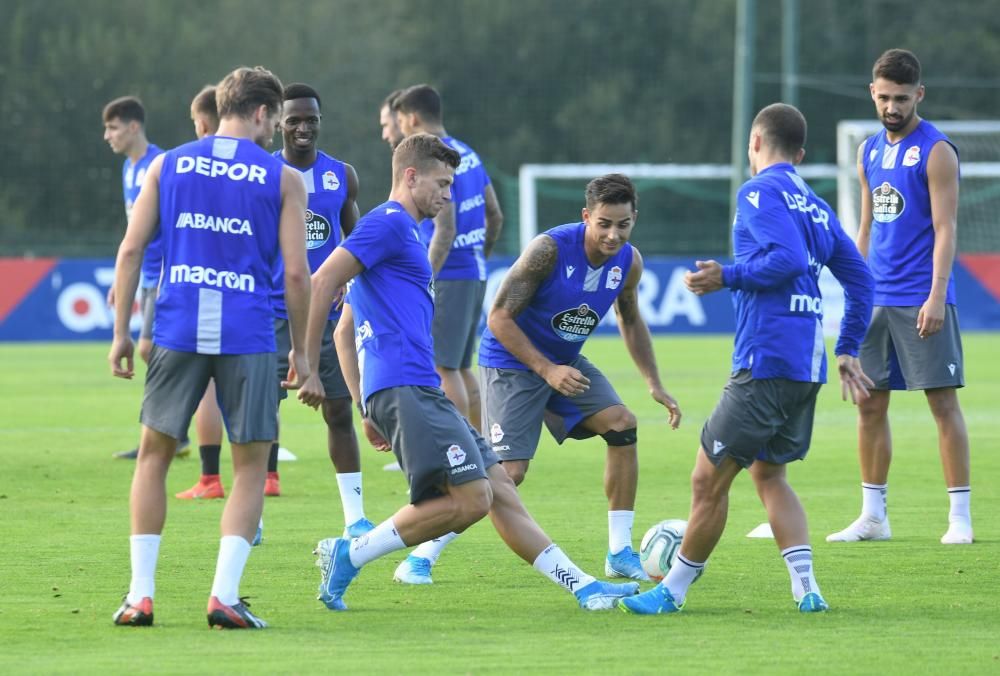 Entrenamiento en Abegondo tras el empate en Gijón