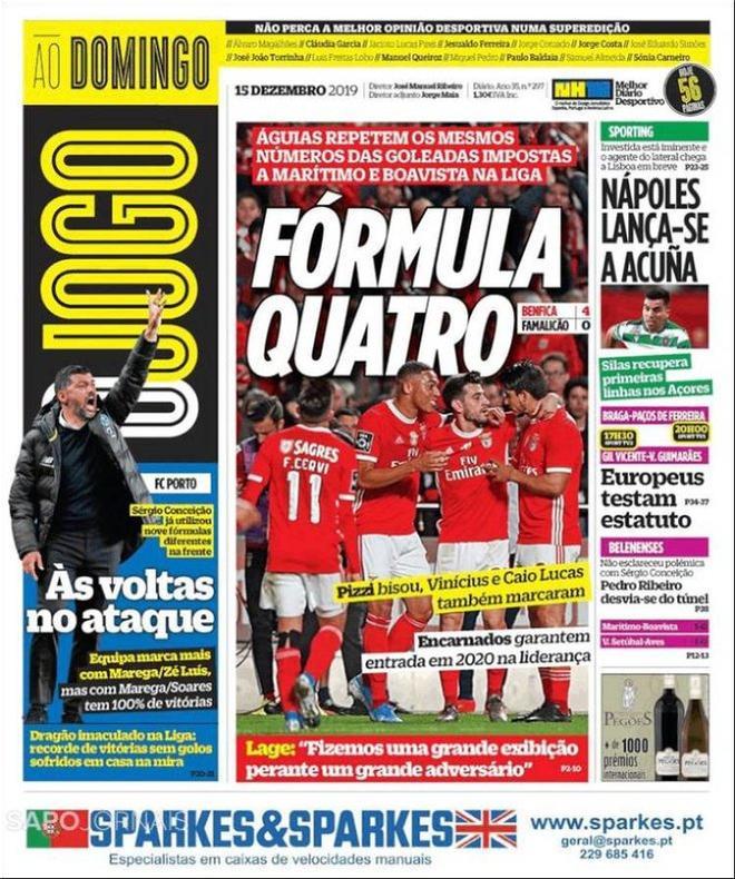 La portada de O Jogo del 15 de diciembre