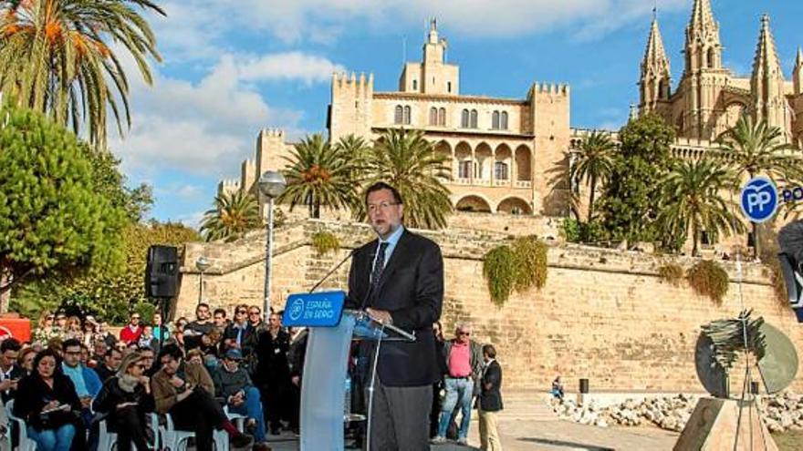 El president espanyol, Mariano Rajoy, ahir a Palma