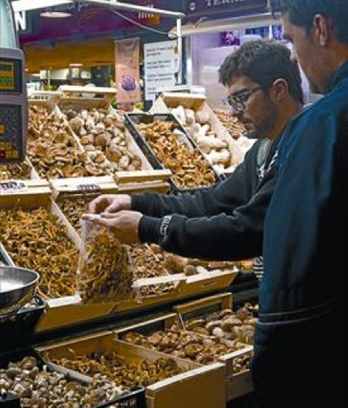 La parada de bolets de Petràs, al mercat de la Boqueria, ahir. La parada de bolets de Petràs, al mercat de la Boqueria, ahir.