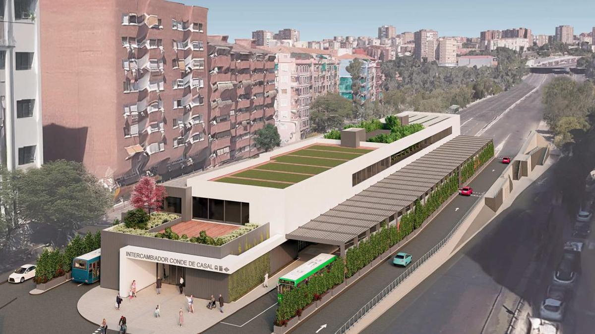 Render del nuevo intercambiador de Conde Casal.