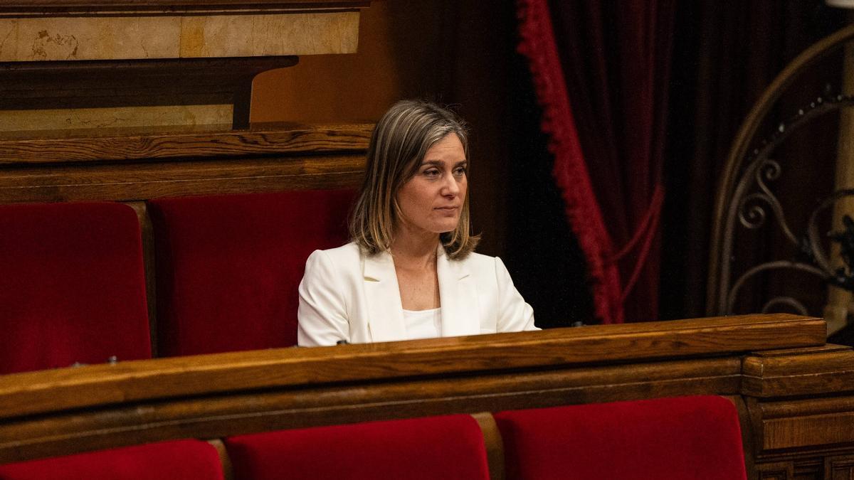 La líder de los Comuns, Jéssica Albiach, en el Parlament.