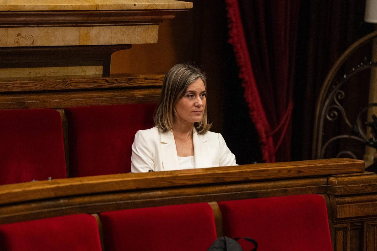 La líder de los Comuns, Jéssica Albiach, en el Parlament.