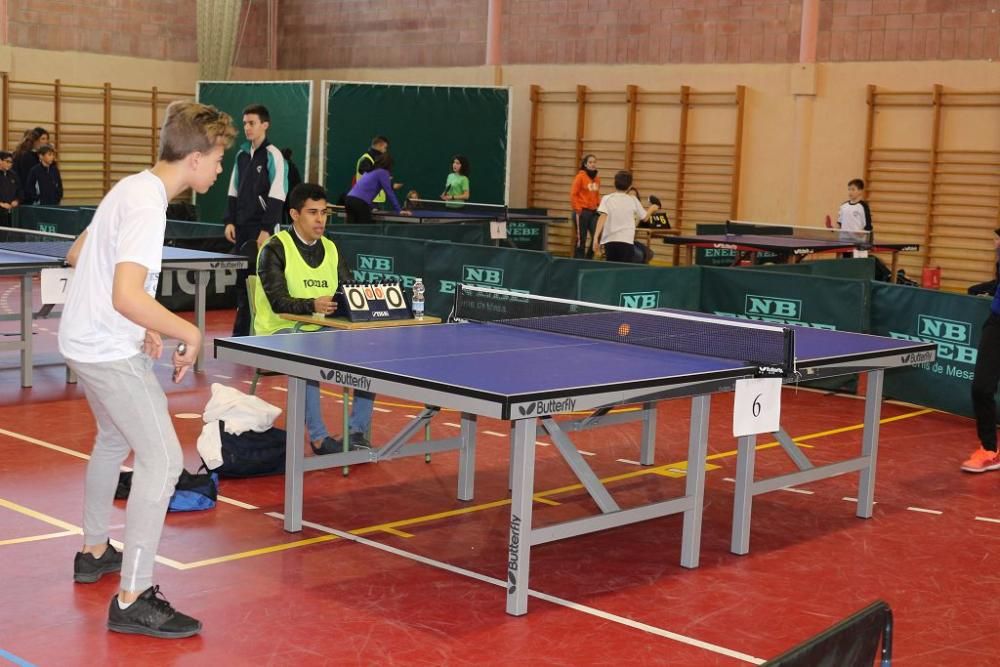 Final regional de tenis de mesa en Calasparra