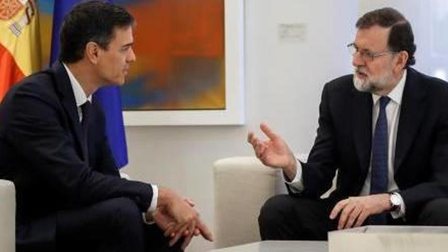 Mariano Rajoy i Pedro Sánchez, en la seva reunió celebrada ahir