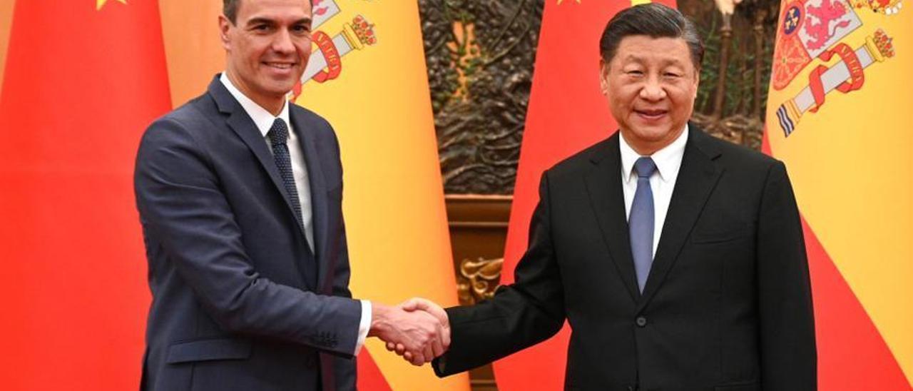 Pedro Sánchez y Xi Jinping.