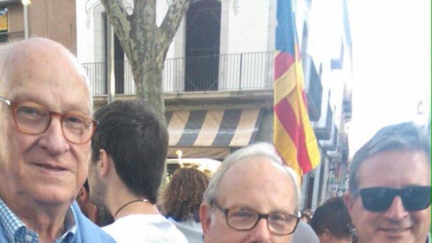 Marià Lorca, Eduard Puig Vayreda i Joan Armangué, a la Rambla.