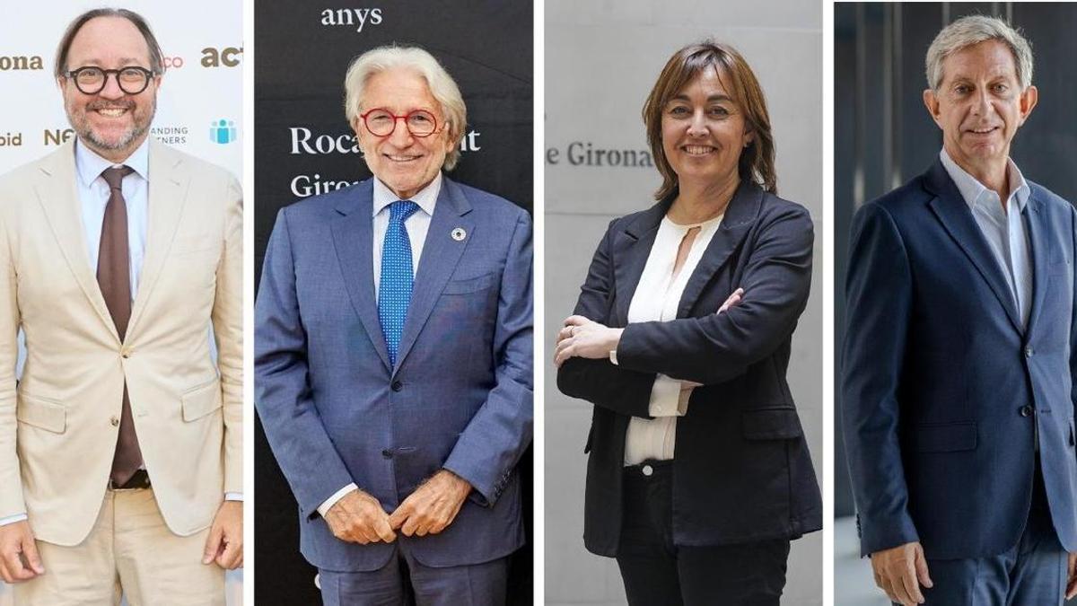 Alguns dels ponents a la jornada. D'esquerra a dreta, Àlex Sáez, Josep Sánchez Llibre, Sílvia Paneque i Francesc Fajula