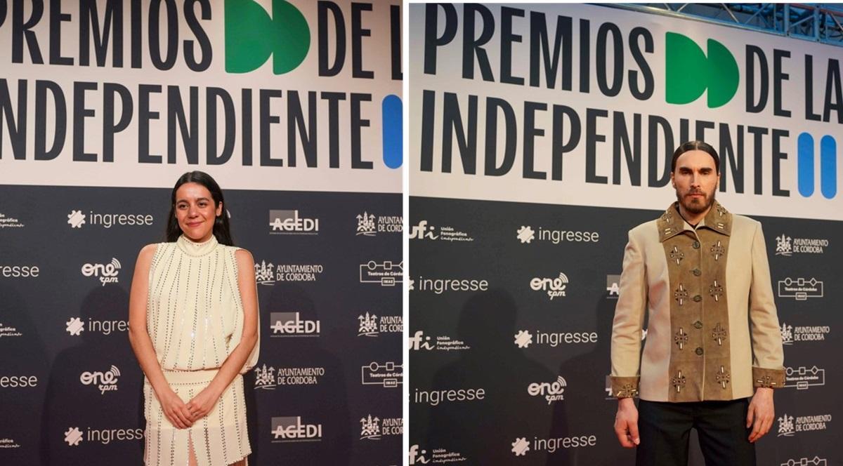 Valeria Castro y Carlos Ares a su llegada a la gala de entrega de los Premios de la Música Independiente en Córdoba, donde se hann erigido en los triunfadores de la noche con tres estatuillas cada uno.