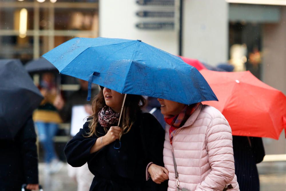 Lluvia y viento en Málaga