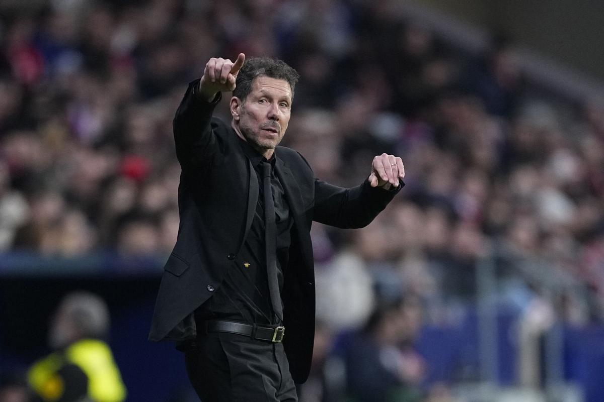 Simeone, durante el Atlético-Espanyol