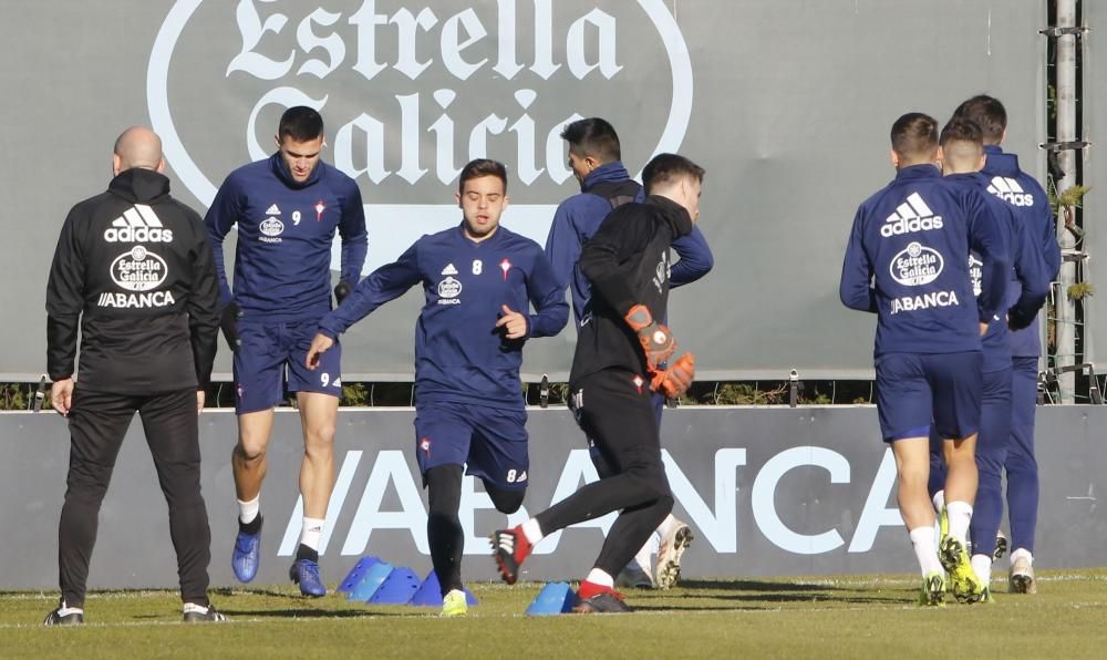 El Celta prepara en A Madroa el partido en Vallecas