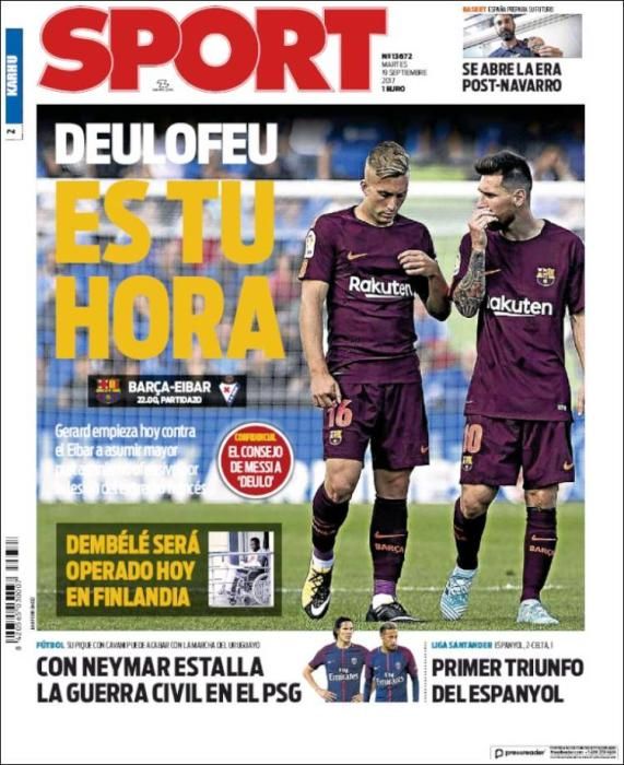 Portadas martes 19 de septiembre de 2017