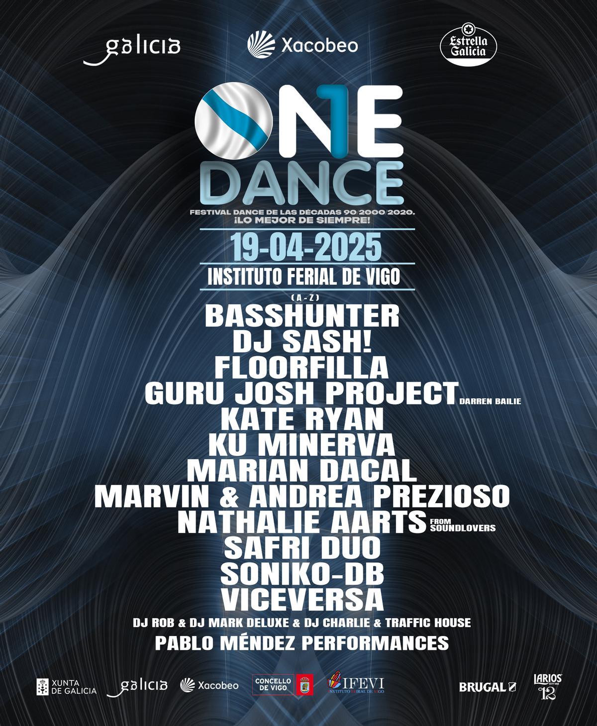 Cartel completo del festival One Dance 2025.