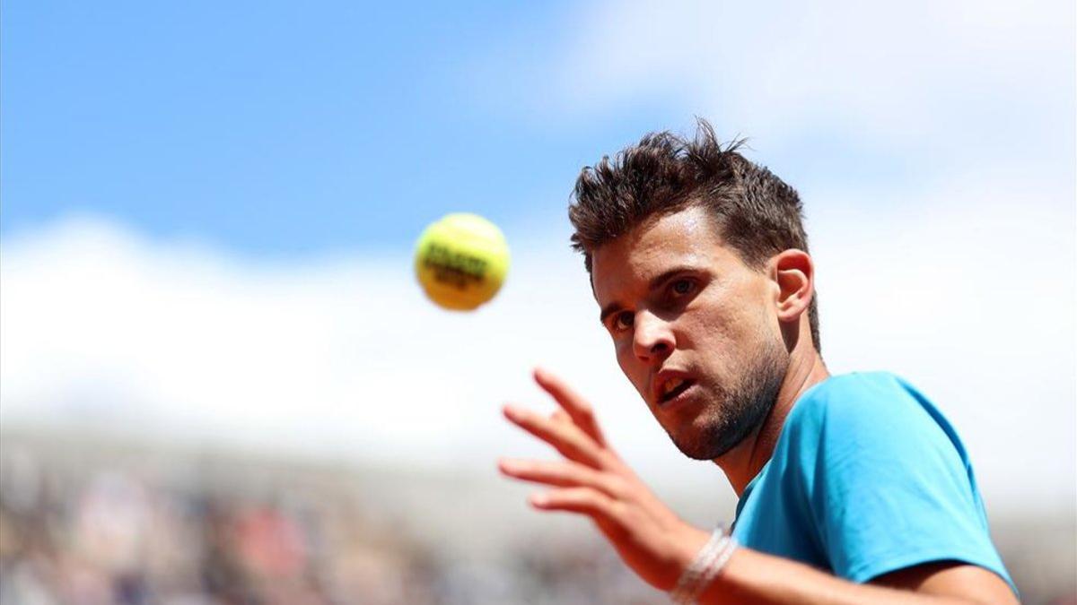 Thiem, durante su partido ante Djokovic