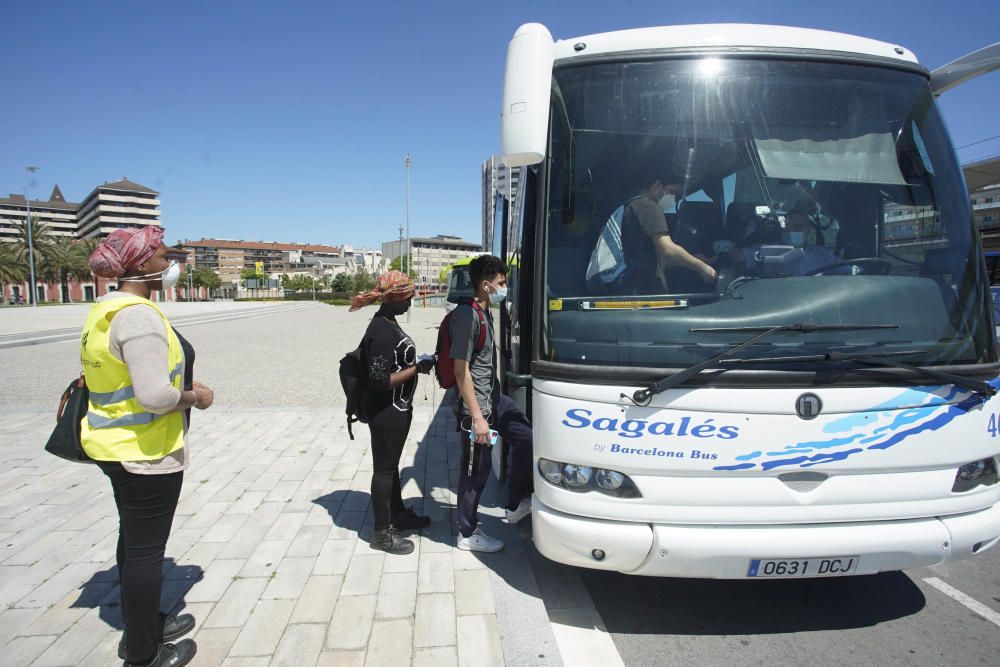 Primer dia d''ús de mascaretes obligatòries al transport públic a la ciutat de Girona