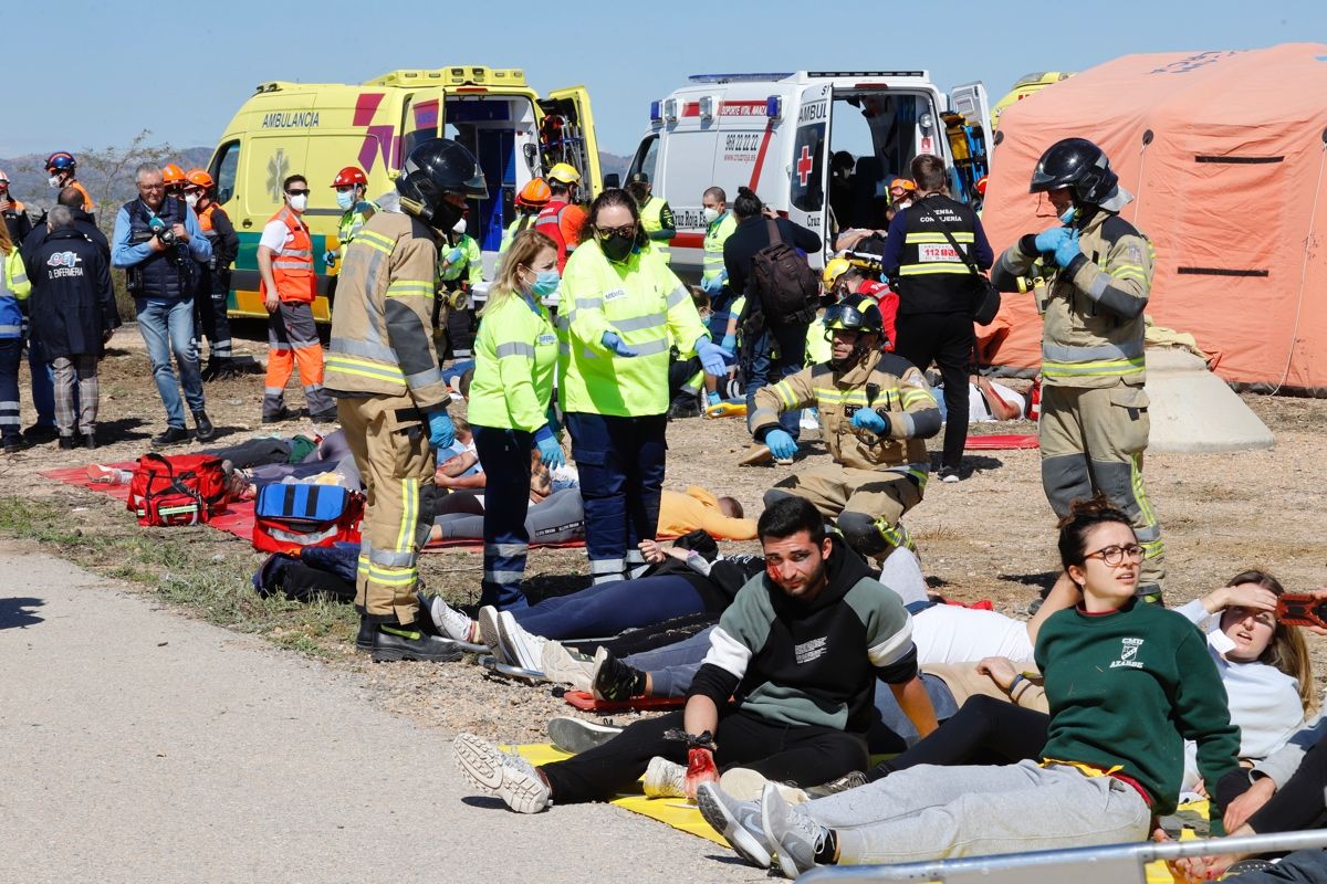 Así ha sido el simulacro de accidente aéreo en Murcia