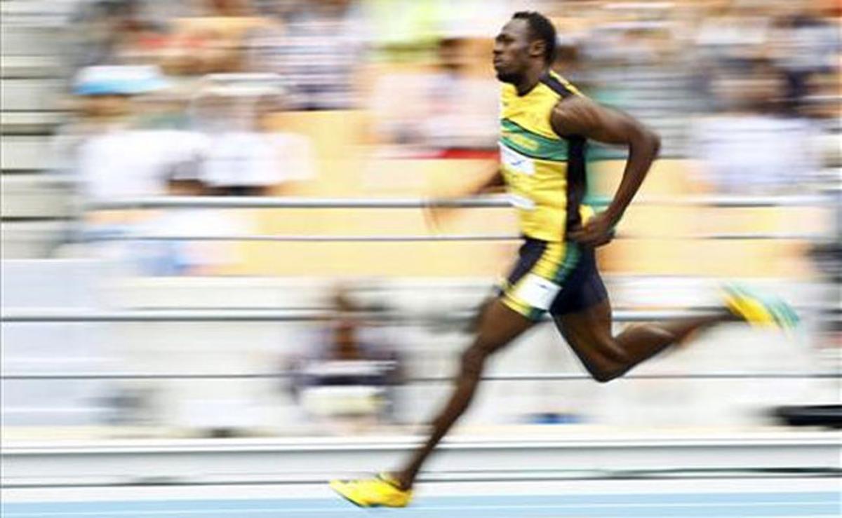 El jamaicà Usain Bolt competeix en la prova de 200 metres llisos durant el Mundial d’Atletisme de Taegu (Corea del Sud).
