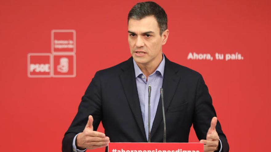 Sánchez durante la rueda de prensa.