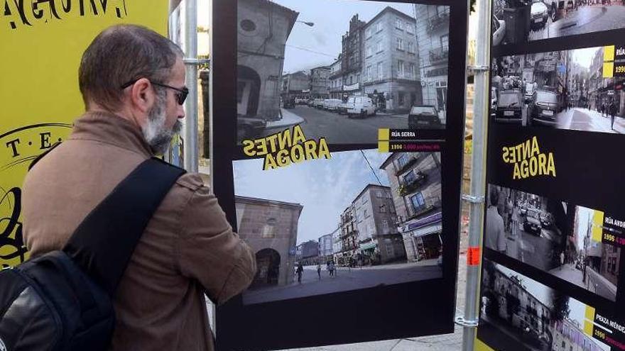 La muestra está instalada en la plaza de Ourense. // R. V.