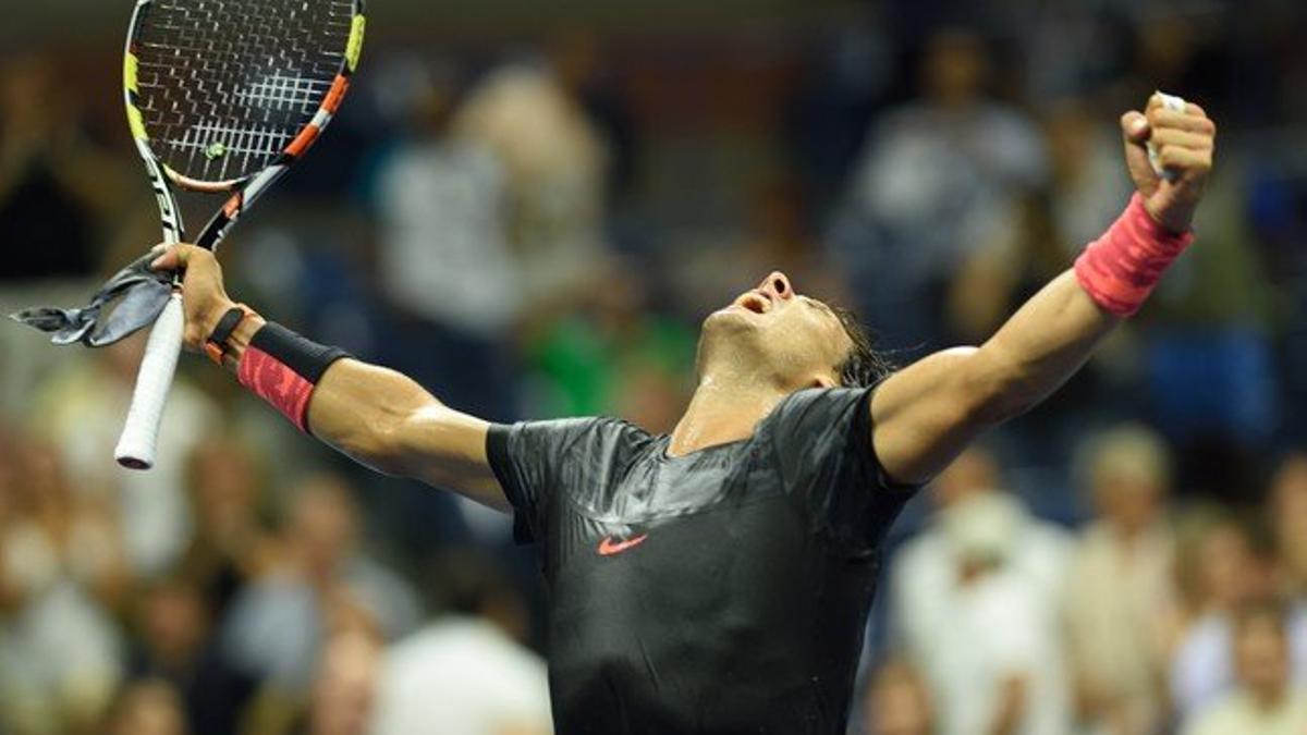 Nadal celebra su triunfo contra Coric, en el Abierto de Estados Unidos.