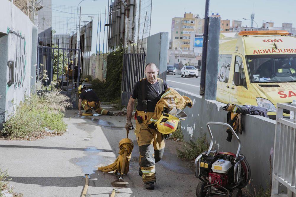 Incendio en el Estadi balear