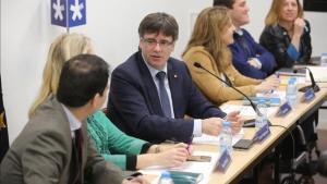 El ’president’ Puigdemont en una reunión de la ejecutiva del PDECat.