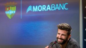 Gerard Piqué, durante un acto con el Andorra, en la capital del Principado.