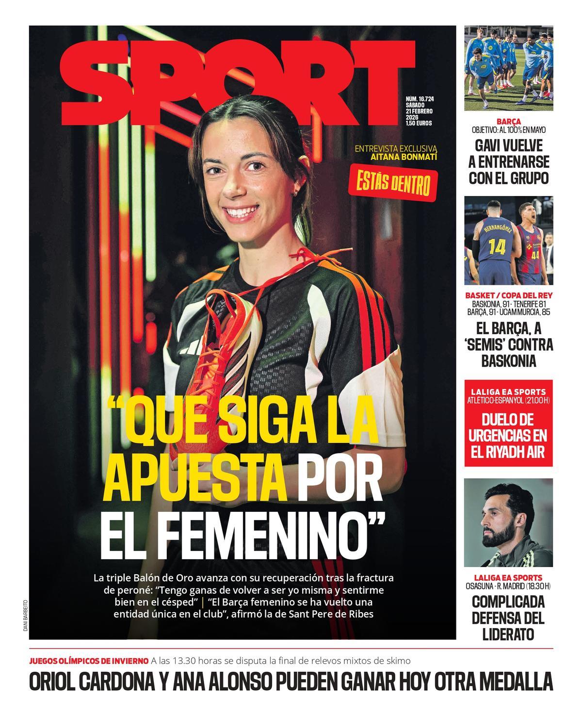 La portada SPORT de este sábado