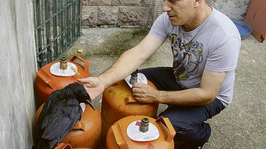 Lucas Fernández Piquero y &quot;Paco&quot;, en Posada de Llanes.