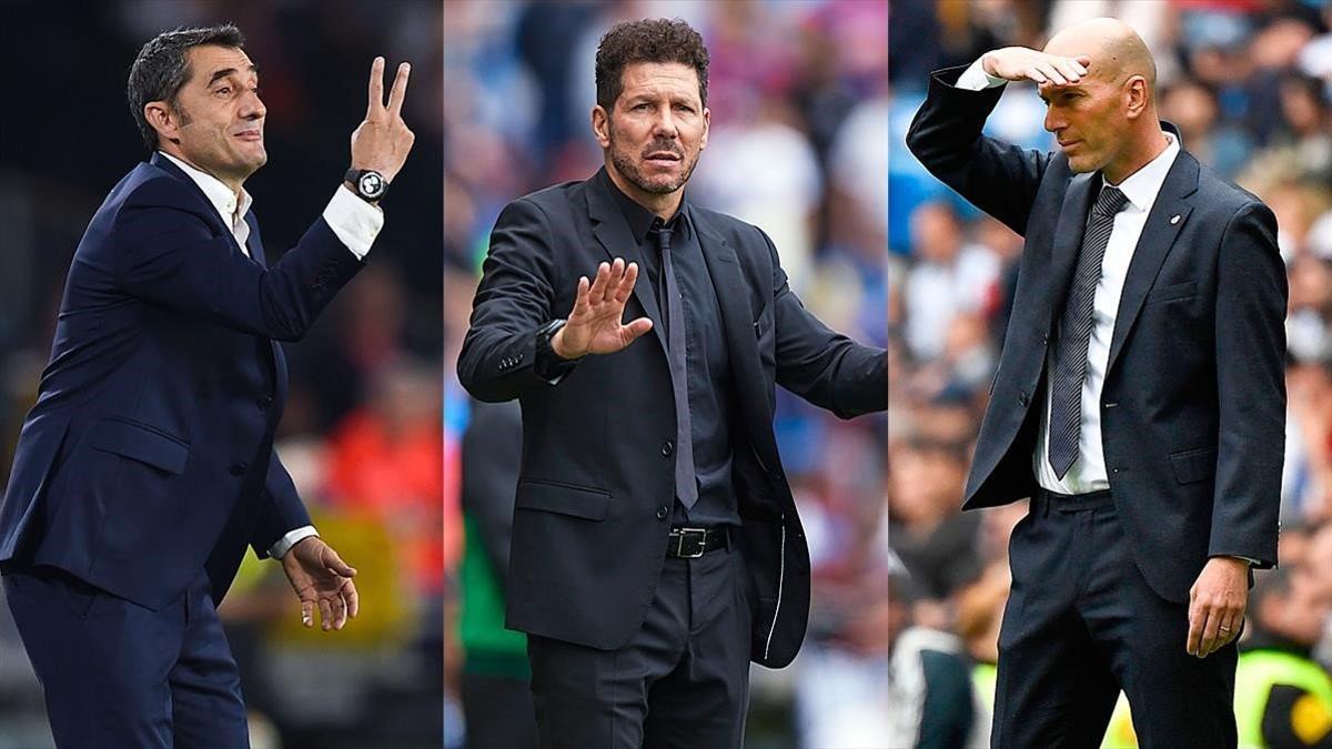 Valverde, Simeone y Zidane.