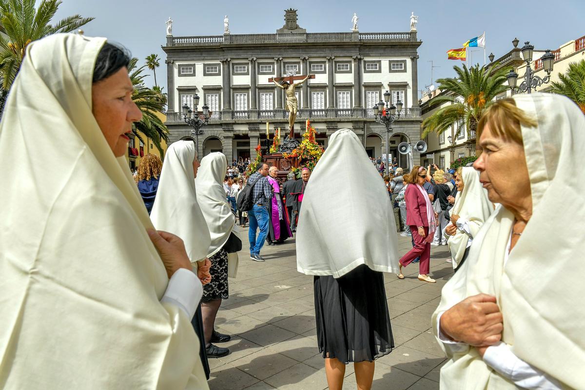 Foto de archivo de la procesión de Las Mantillas en Las Palmas de Gran Canaria.