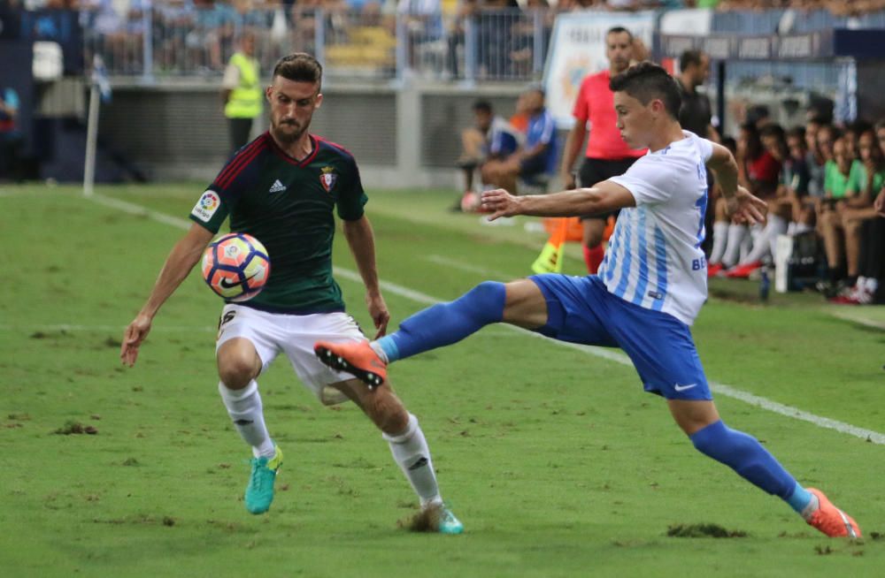 El Málaga no pudo pasar del empate frente al Osasuna en La Rosaleda en el arranque de campeonato.