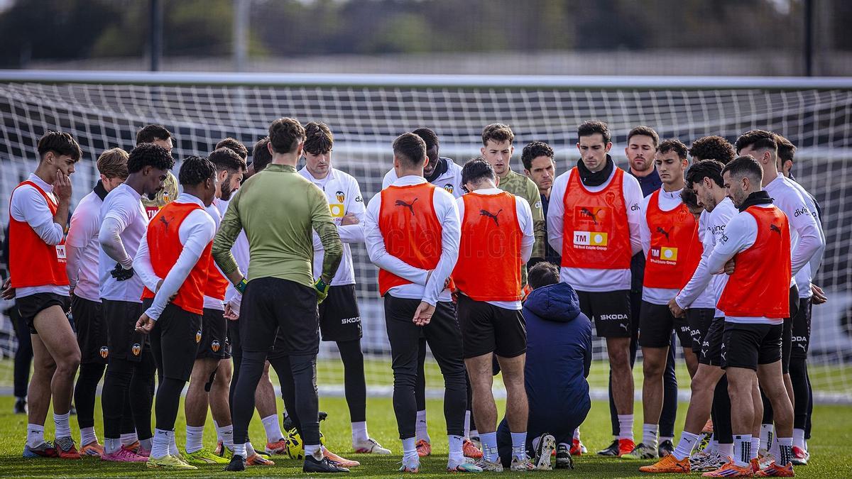Imagen de un entrenamiento del Valencia.