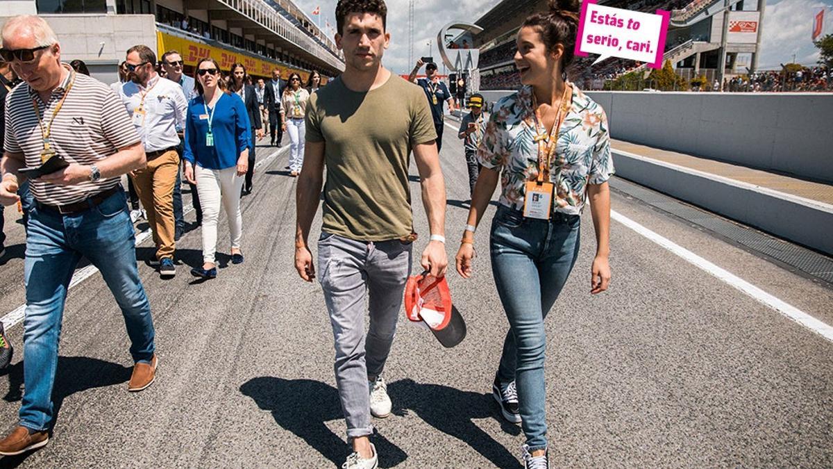 Jaime Lorente y María Pedraza en el circuito de F1 Grand Prix de Barcelona