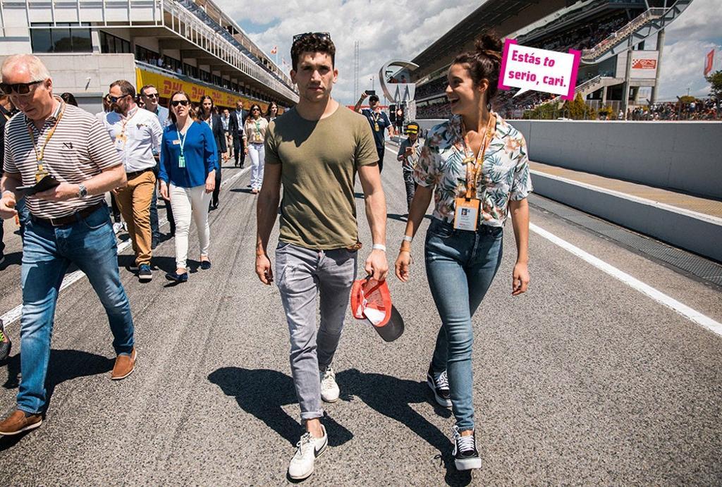 Jaime Lorente y María Pedraza en el circuito de F1 Grand Prix de Barcelona