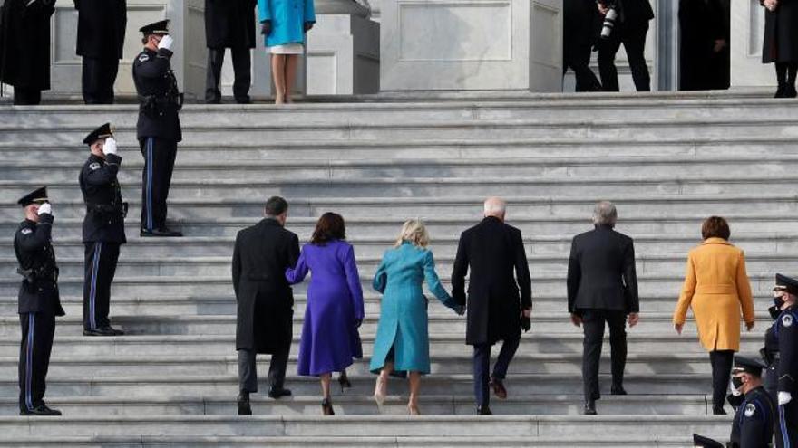 Joe Biden y Kamala Harris llegan al Capitolio