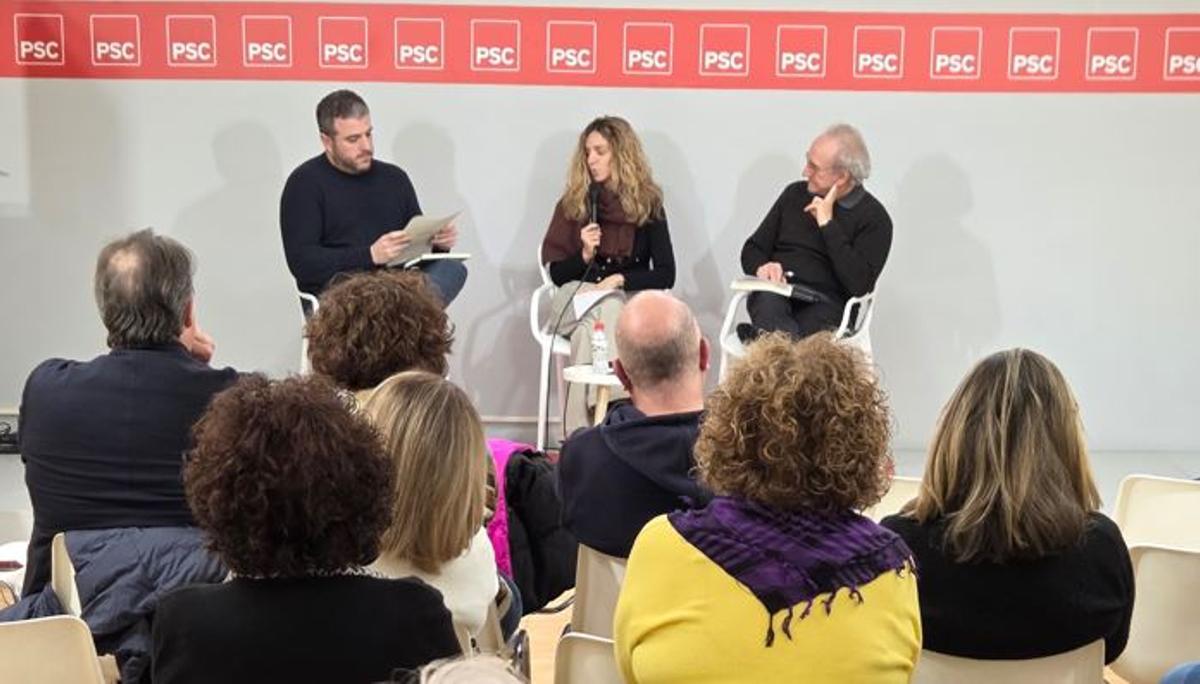 Una imatge del cinefòrum celebrat a la seu del PSC