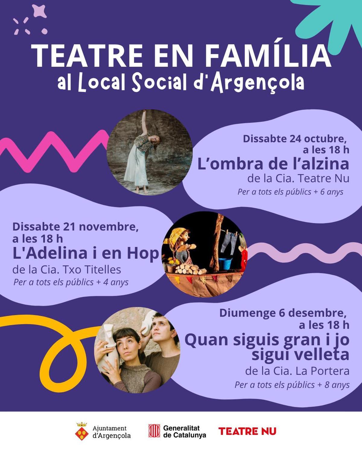 El cicle de teatre familiar a Argençola