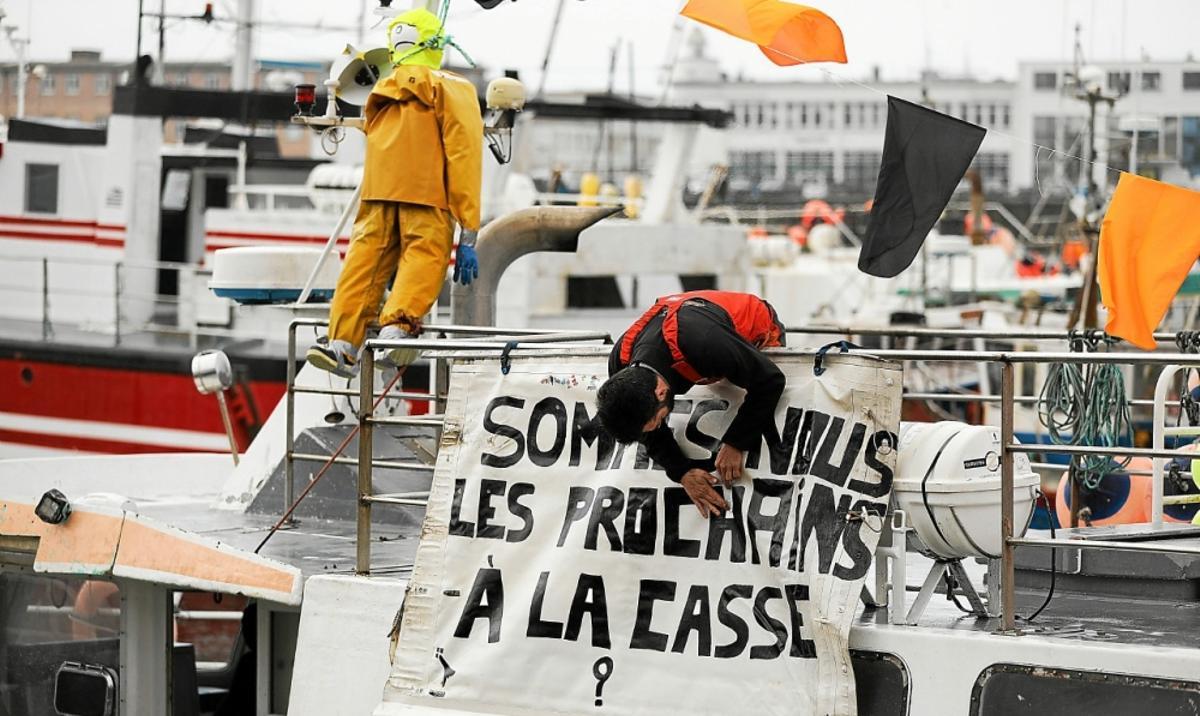 Protestas en los pesqueros franceses