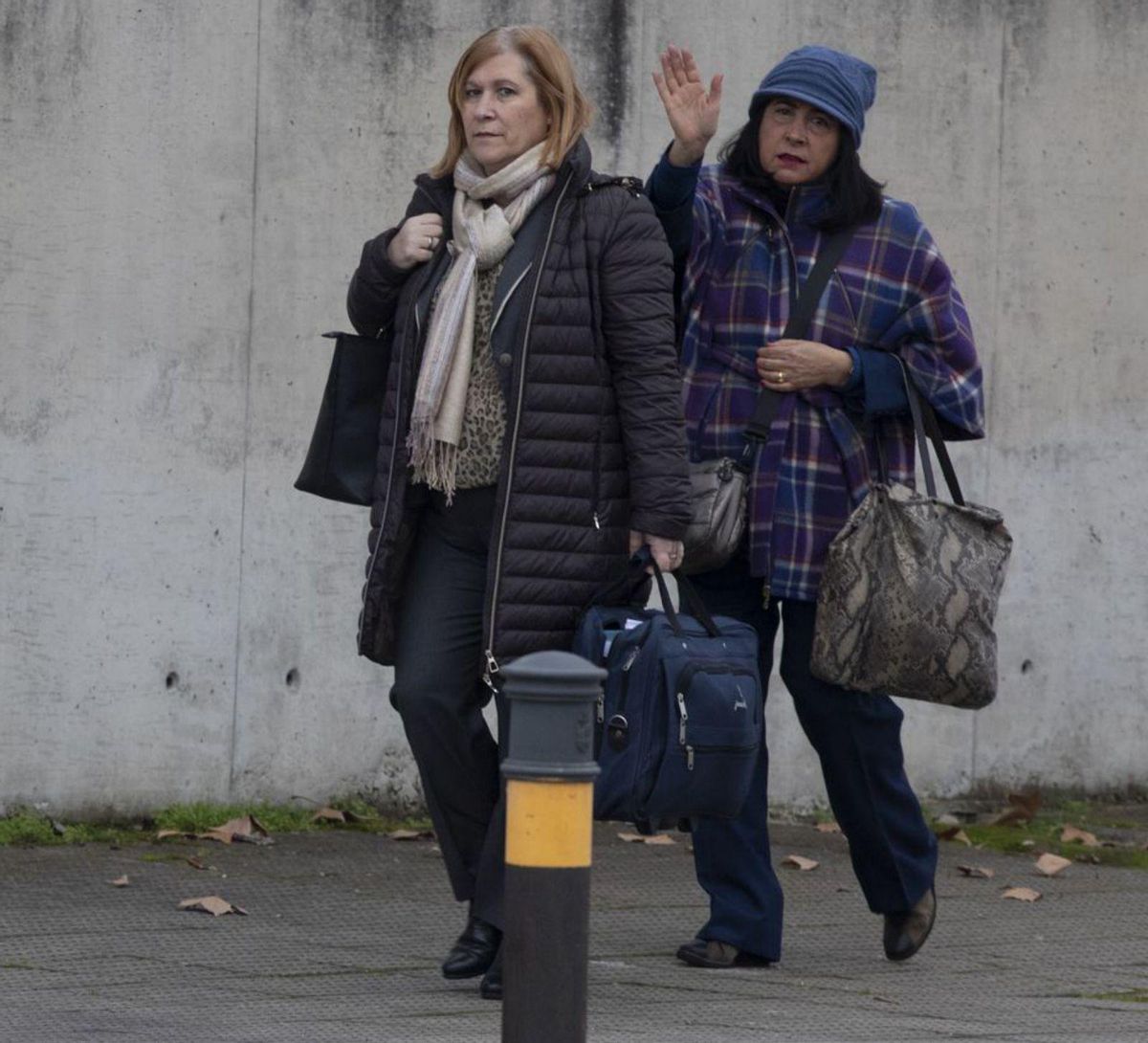 Ana Dizy, levantando la mano, junto a su abogada. | Isabel Permuy