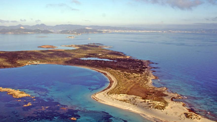 Vista aérea de s´Espalmador, en una imagen de archivo.