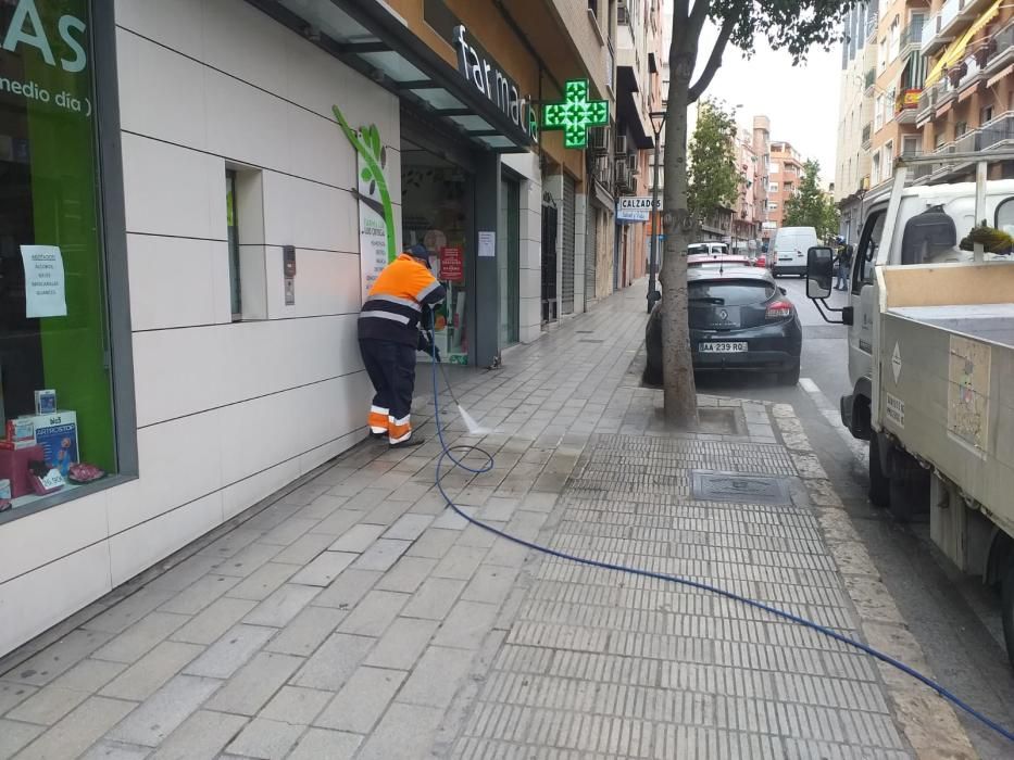 Desinfección de calles en Alicante