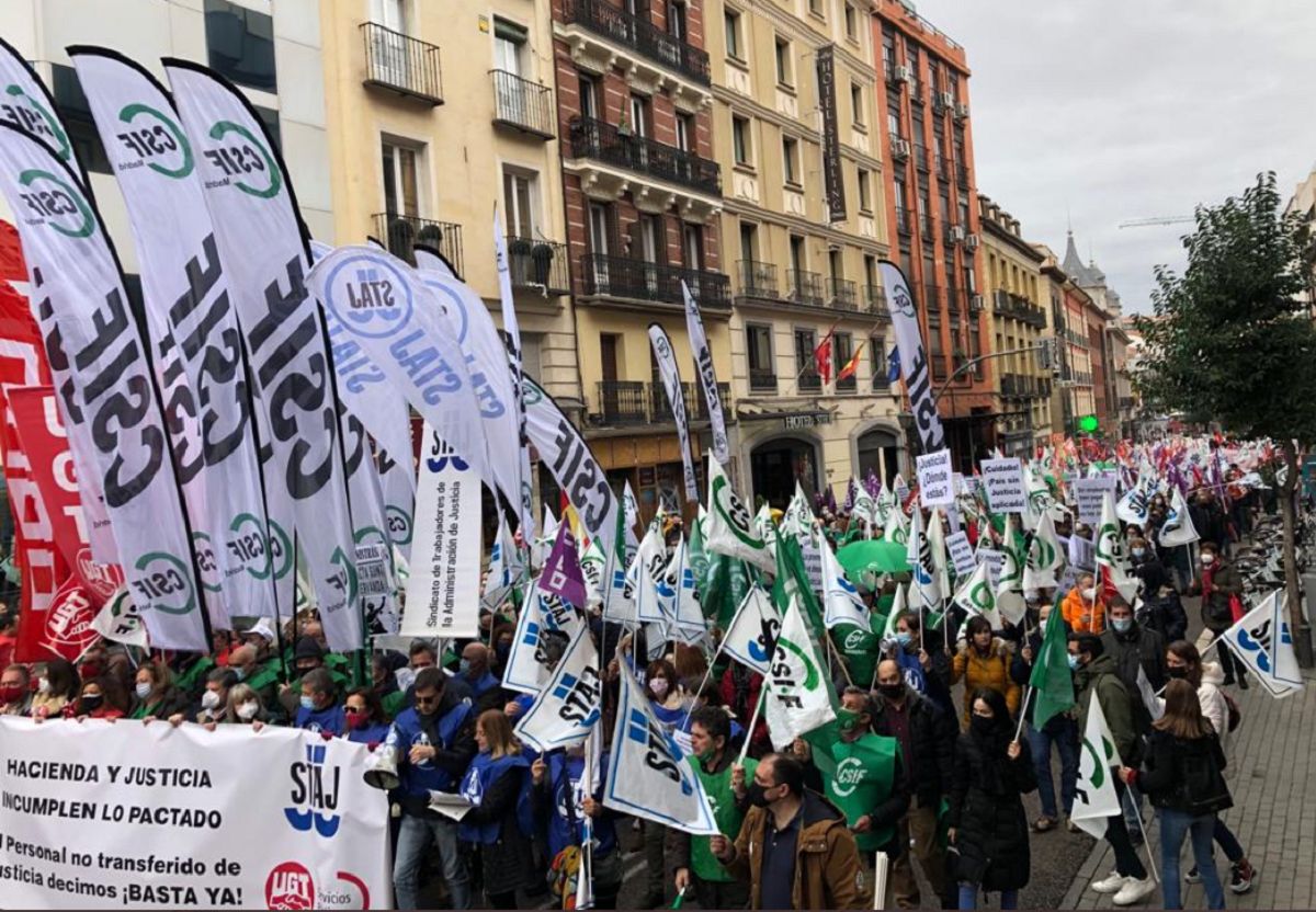 Manifestación de los funcionarios de Justicia en Madrid.